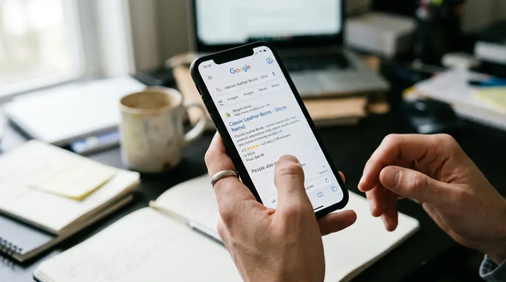 Google search results featuring rich snippets and product ratings